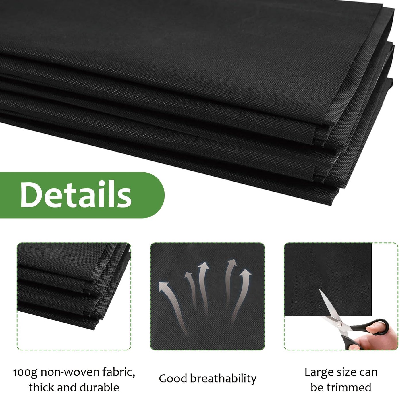 Qivine Raised Garden Bed Liner, Waterproof Raised Flower Bed Planter Liner, 5Ft x 9Ft Rectangle Grow Bags with Breathable and Reusable for Yard, Vegetables, Patios, Decking