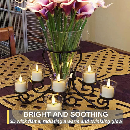 Homemory Flameless Rechargeable Tea Lights with Remote Timer - LED Tea Lights Battery Operated, Realistic Flickering for Home Holiday Decor, Wedding Table Centerpieces, 12-Pack (Φ 1-1/2''×H 2-1/3'')