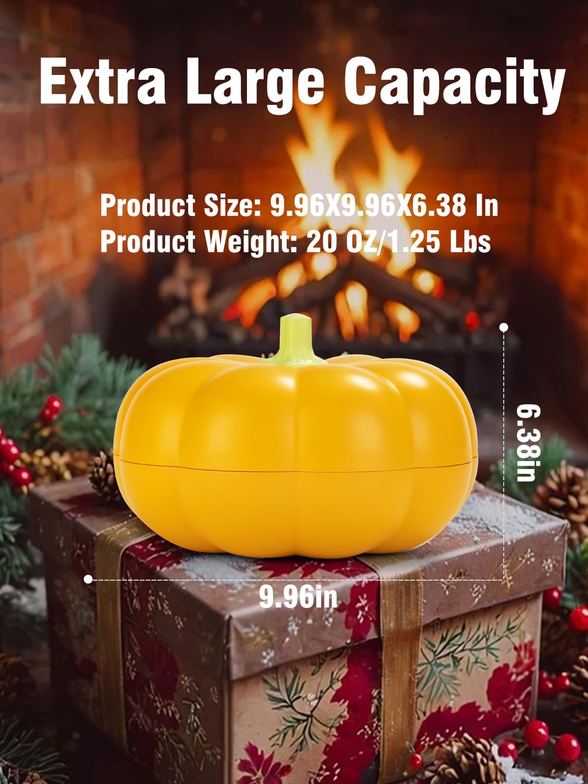 LivLab Mker Pumpkin Christmas candy bowl - Divided Serving Tray with lid for Halloween Candy, Treats & Snacks -autumn Gifts & Decor