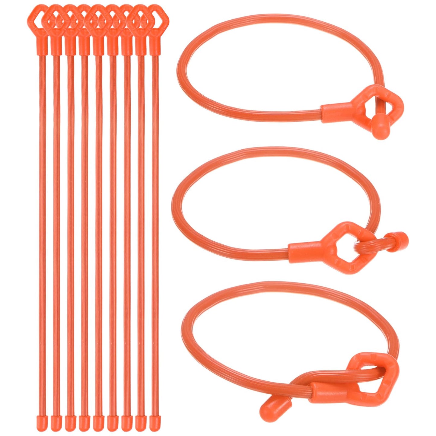 M METERXITY 12-Pack Adjustable Plant Ties, 12inch/30.48cm Silicone Flexible Multi-Function Sturdy Garden Twist Tie for Plant Support/Tree/Shrub/Vine, Reusable Support Twine [Orange]