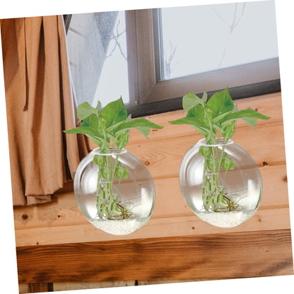 VICASKY Wall Hanging Hydroponic Glass Planter Vase for Plants Transparent Space Saving Terrarium for Home Office Garden Decoration Easy to Match Modern Wall Mounted Flower Vase