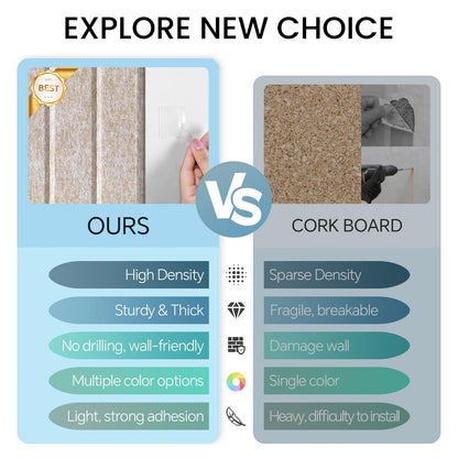 Large Cork Bulletin Board for Wall 36"x24", 6 Pack Felt Slat Wall Panel Tiles with 50 Pushpins, 30 Safe Removable Adhesive Tabs, Decorative Pin Board Tack Board for Office Home School (Beige, 36"x24")