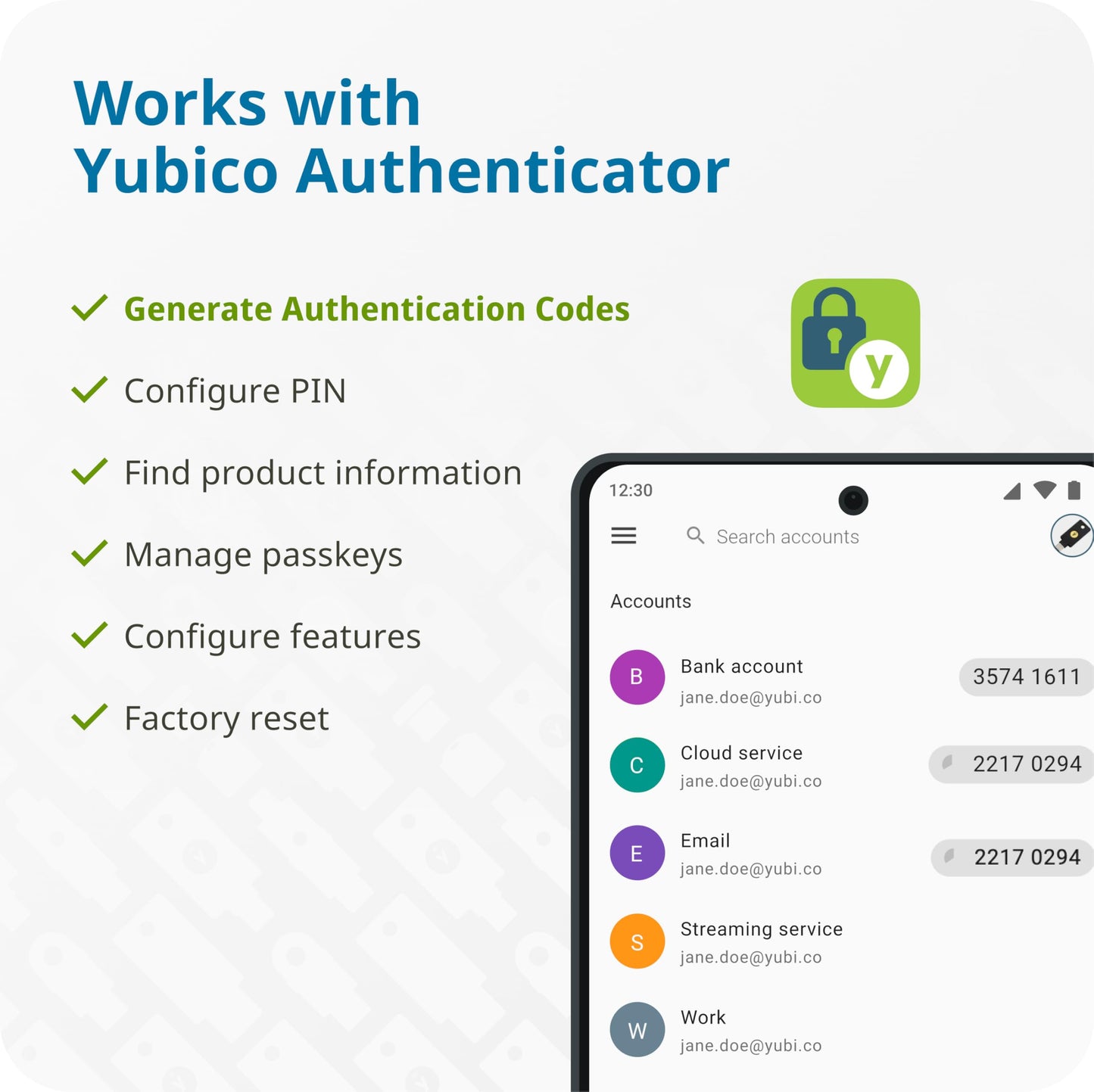 Yubico YubiKey 5C - Two Factor Authentication USB Security Key, Fits USB-C Ports - Protect Your Online Accounts with More Than a Password, FIDO Certified