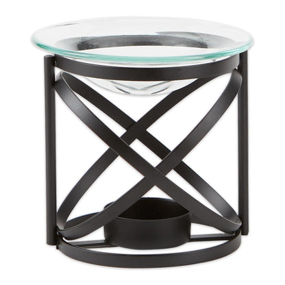 Zingz & Thingz Art Deco Collection Structural Metal Oil Warmer, Orbital, 3.625x3.625x3.625
