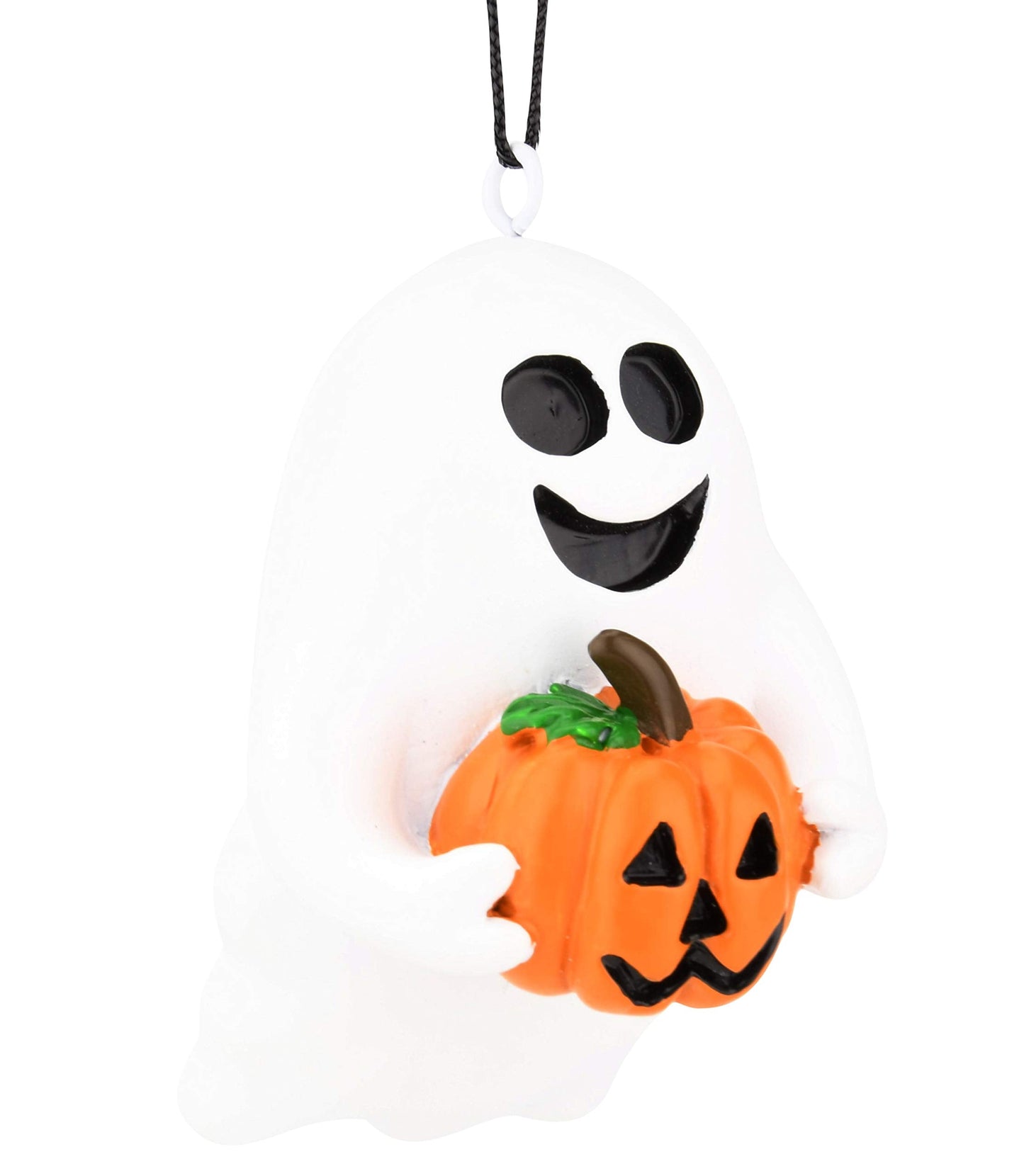Tree Buddees Cute & Spooky Friendly Ghost Holding a Pumpkin Halloween Christmas Ornaments