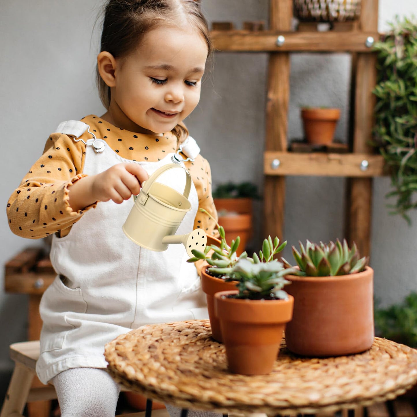 6PCS Kids Metal Watering Can Indoor Plants Small Watering Can for Indoor Plants Mini Gardening Tool Tiny Kettle for Gardening