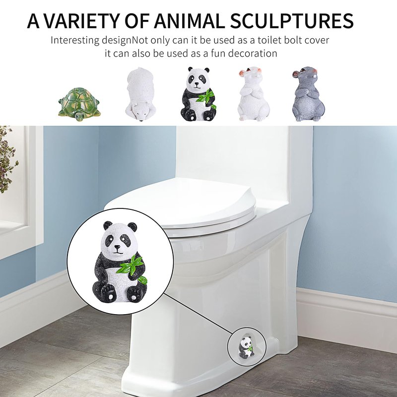 Toilet Bolt Caps,2PCS Toilet Bolt Covers Decorative，Resin cute funny Toilet Screw Cover Caps,Toilet Caps for Bottom of Toilet Easy Installation Toilet Replacement Parts (C)