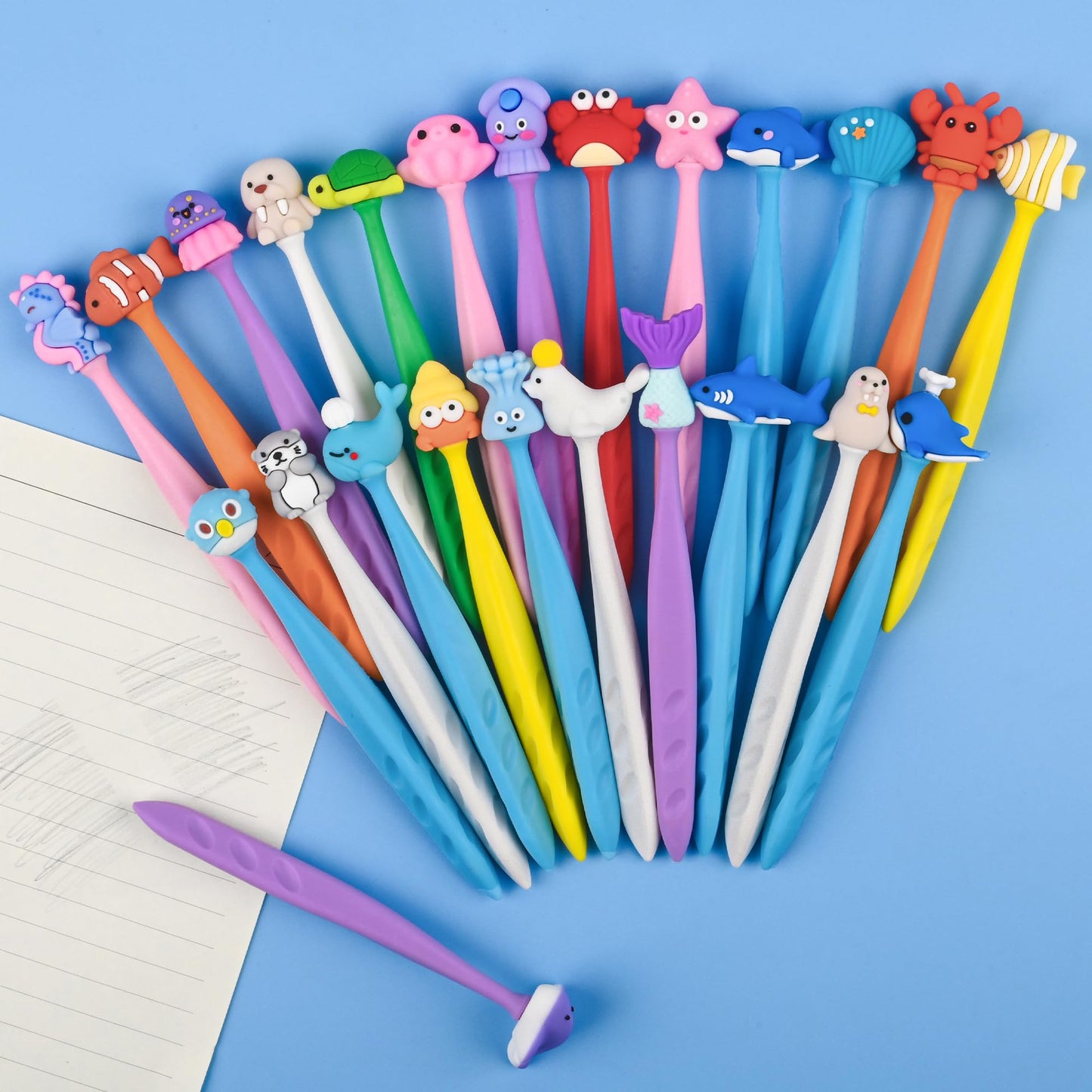 48 Pcs Cute Under the Sea Bobblehead Eraser for Pencils Kawaii Erasers Cute Supplies Fun Dolphins, Sea Lions, Whales, Seals Erasers Supplies Birthday Classroom Gifts