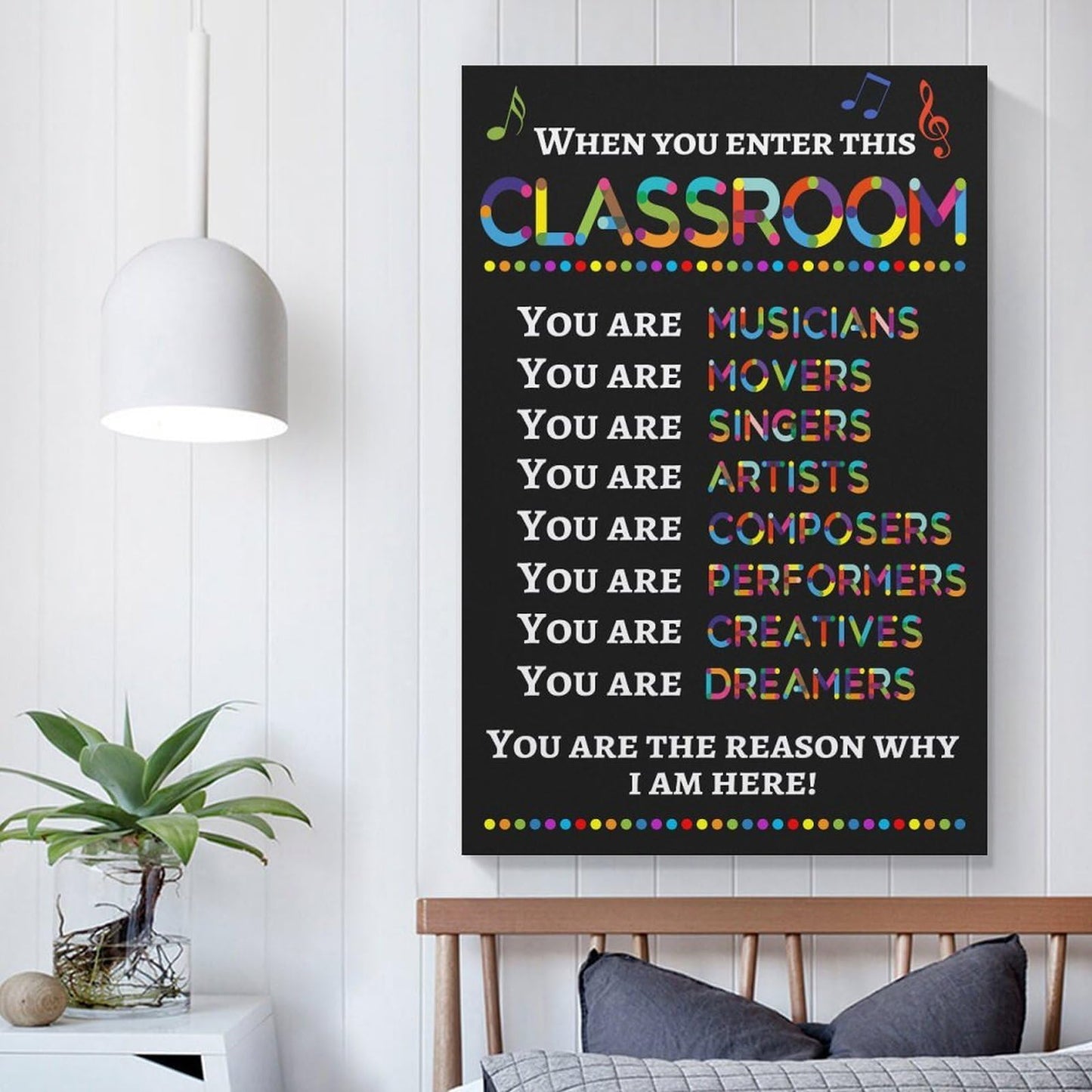 LINWDSB Teacher Wall Art Decor Poster Signs,Music Room, When You Enter This Classroom You Are Musicians Unframed, Music Classroom Supplies Unframe style-9 16x24inch(40x60cm)