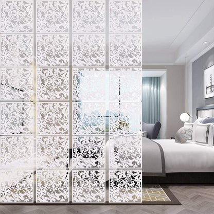 12+4PCS KEIBIKEIDI Hanging Room Divider Screens Made of Environmentally PVC, Simple and Modern White Hanging Panel Screen for Decoration Home, Livingroom,Bedroom, Kitchen, Dining Room,Hotel and Bar