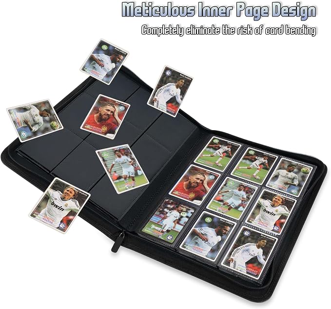 Trading Card Binder, Premium 9 Pocket Double Sided 540 Pocket PU Card Collection Binder, Collectible Trading Card Albums for MTG, TCG, Sport Card, Game Cards (Ecru)