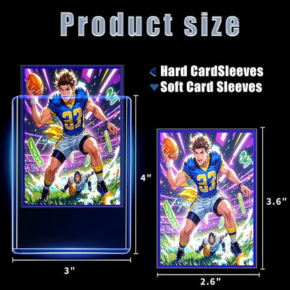 2000 Card Sleeves Toploads for Cards,3" x 4" Baseball Card Protectors,Premium Standard Size Trading Hard Plastic Card Holder for Sports Football Cards(1000 Hard Protectors +1000 Soft Sleeves)