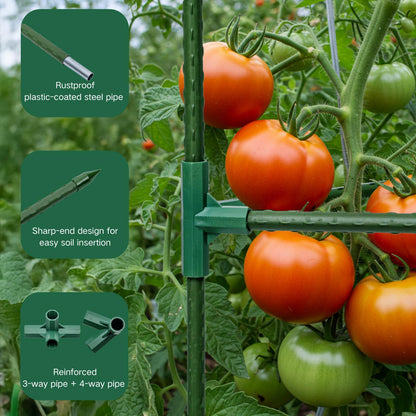 Wikdey Tomato Cages for Garden&Pots, 6 Pack 50" Plant Support Trellis for Tomatoes, Cucumbers, Beans | Heavy-Duty Steel with Rust-Proof Coating | Garden Stakes for Outdoor Indoor Plants