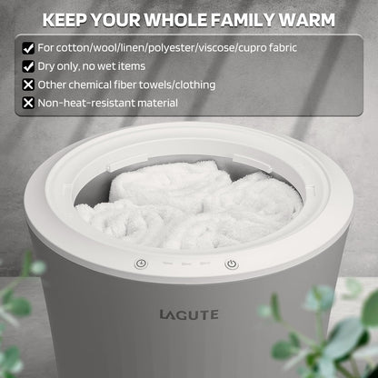 Lagute iSnug Towel Warmer for Bathroom, with 3-Level Timer, Warning Alarm & RGB Light, Auto Shut-Off, 5.3 Gal Heating Bucket for Bathrobe, Blanket, Ideal for Gifts
