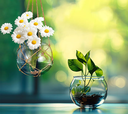 SAILINGSTORY Hanging Glass Plant Terrarium 5" Glass Planter Propagation Stations Flower Vase Clear Set of 2 Pack