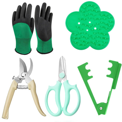 Floral Tool Kit, Rose Thorn Stripper Tool Garden Pruning Shears Scissors Kit, Glove for Floral Making Supplies,Use for Florist Supplies