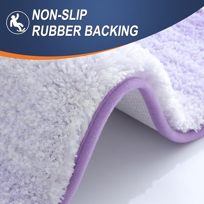 OLANLY Bathroom Runner Rugs Mat 47x17, Extra Soft Absorbent Microfiber Bath Rug, Rubber Backing, Quick Dry, Washable Long Bath Mats for Bathroom, Tub and Shower, Home Decor Accessories, Light Purple
