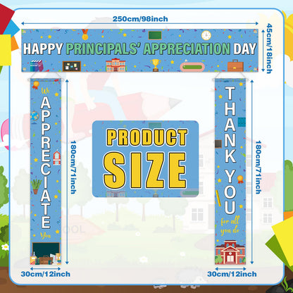 Fanfanwin Happy Principals Appreciation Day Banner Set Principal Appreciation Sign Banner We Appreciate Thank You Party Supplies Decorations for Men Women Education Workers