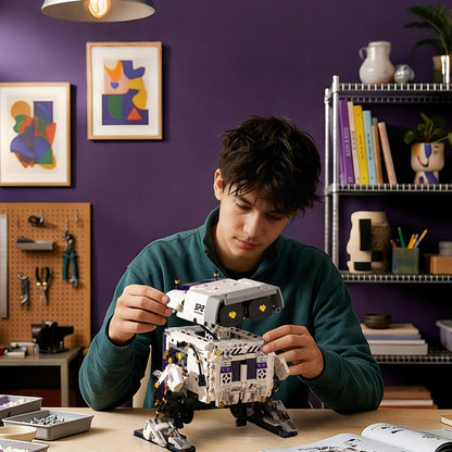 MOQIDI Programmable Biped Robot Technic Building Blocks Set,Remote Control＆App STEM Technic Robot Construction Kit with Movable Joints & Expression Modes,Coding Building Sets for Boys Ages 8-12