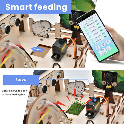 KEYESTUDIO IoT Control Smart Farm Starter Kit for Arduino ESP32,Electronics Programming Kit Compatible with Arduino Scratch Online Tutorials,DIY Sensor Kit STEM Educational Set for Adults Teens 15+