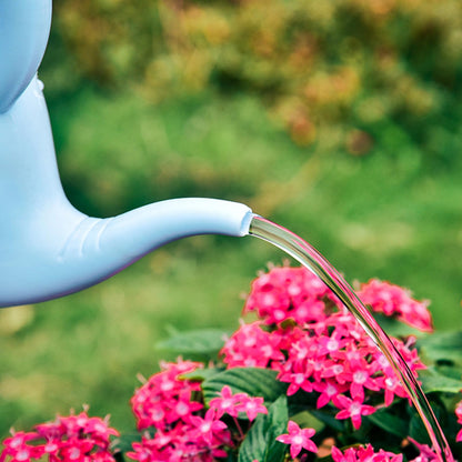 Luwint Elephant Watering Can 1 Quart, Long Spout Small Watering Can for Indoor Plants, Lightweight Outdoor Watering Pot with Comfortable Handle, Blue