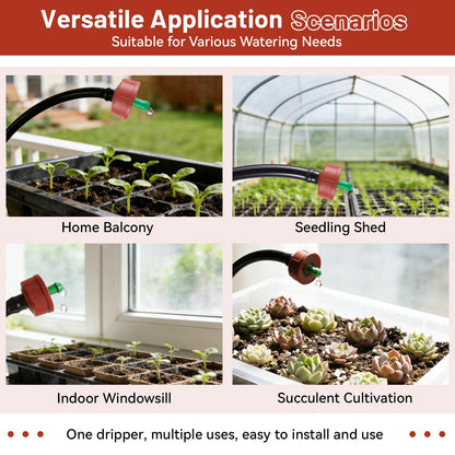 50 PCS 0.25 GPH Pressure Compensating Drip Irrigation Spot Watering Drippers/Emitters, Anti-Clog Self-Cleaning Drip Irrigation Emitters Heads Irrigation Drippers Parts for Seedlings, Mini Gardens