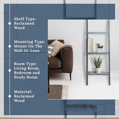 BARNWOODUSA Throw Blanket Ladder – Fully Assembled Reclaimed Wood – Rustic Decorative Ladder for Towels, Quilts, & More – Perfect Farmhouse Decor for Bathroom, Porch, or Living Room,3ft.