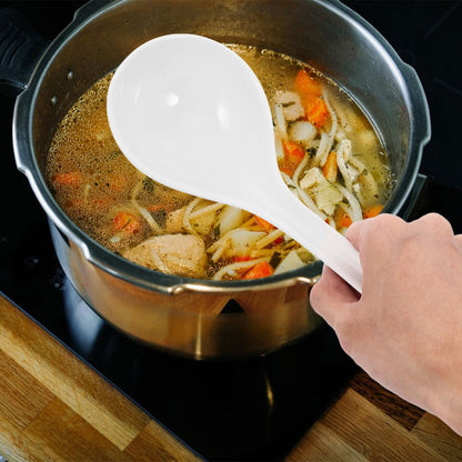 OSOLADY Bone China Asian Soup Spoon Ramen Noodle Spoon for Wonton Pho Miso Soup Microwave and Dishwasher Safe Long Handle Rice for Stirring and Pouring 10.23 in