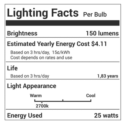 BlueStars E12 T20 25W Incandescent Bulbs Salt Lamp 120V 2700K Warm White Light 150lm for Himalayan Salt Lamps & Baskets, Scentsy Plug-in & Wax Warmers, Night Lights - 8 Packs