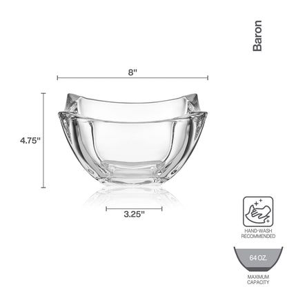 Mikasa Baron Crystal Square Bowl, 8 Inch