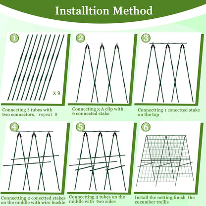 Cucumber Trellis for Raised Bed, 47" H*47" W Garden Trellis for Climbing Plants Outdoor,Metal Trellises Gardening Supplies,A Frame Plant Support Frame for Cucumber, Flower, Tomato, Grape