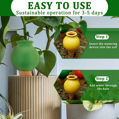 KOUISYY 8PCS Terracotta Watering Spikes, Self Watering Planter Insert Irrigation Dripper, Automatic Watering Devices, Watering Globes for Indoor Outdoor Garden Office Potted