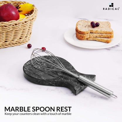 Radicaln Marble Spoon Rest for Stove Top 8" Inches Black Handmade Spoon Holder For Kitchen Utensils, Ideal Heat-Resistant Cooking Utensil Rest, Modern Farmhouse Kitchen Décor