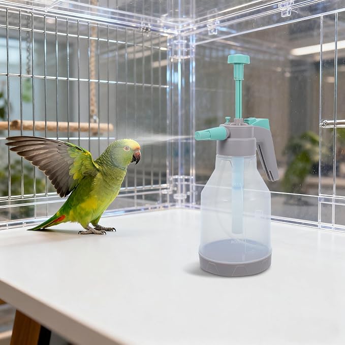 KOMBIUDA Bird Shower Misting Sprayer Bottle: 1.5L/50.72 Fl Oz Handheld Parrot Bath Sprayer Mist Cleaning Tool - Bird Mister for Parakeet Parrot Cockatiel