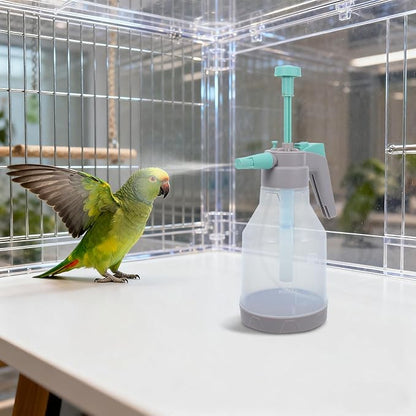 KOMBIUDA Bird Shower Misting Sprayer Bottle: 1.5L/50.72 Fl Oz Handheld Parrot Bath Sprayer Mist Cleaning Tool - Bird Mister for Parakeet Parrot Cockatiel