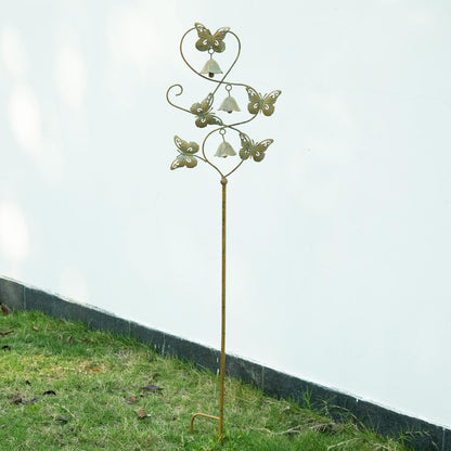 AIHAOKAN Butterflies Garden Stakes with Bells - Decorative Outdoor Yard Art, Decorative Garden Stakes for Outside Garden, Patio, Flower Bed, Pathway.
