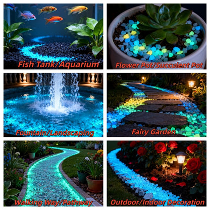 Emineyo Glow in the Dark Gravel Stones,Aquarium Gravel,Aquarium Sand,Decorative Glow Gravel Rocks for Fairy Garden Fish Tank Succulents Pot Vase Filler Decor, 1 Pound (Sky Blue, 1-3mm)