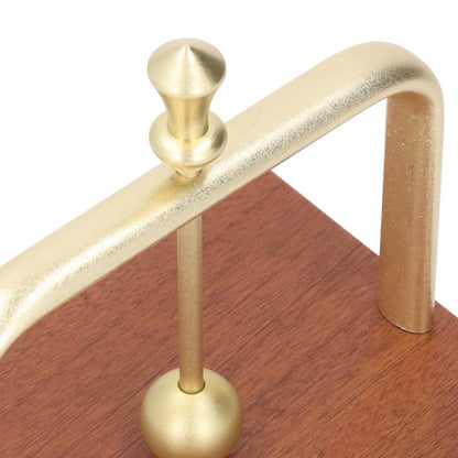 Wood Napkin Holder for Table, Square Tabletop Napkin Dispenser with Metal Lifting Ball, Desktop Tissue Holder for Home, Kitchen, Office, Restaurant, Hotel, Bar (Gold)