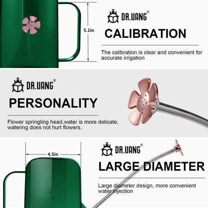 Watering Can Indoor for House Plants Small Watering cans with Long Spout Flower Model Sprinkler Head 1.2L (Green, 1.2L)