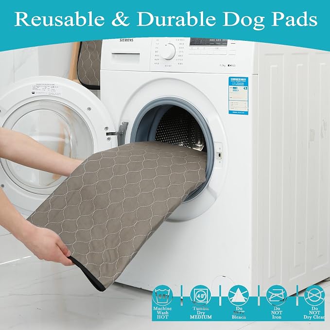Bunlitent Washable Pee Pads for Dogs 18" x 24", 5 Pack, Potty Buddy for Dogs Washable, Dog Training Pads with Quick Dry, Large Anti-Slip Whelping Pad for Pet, Playpen, Incontinence, Housebreaking