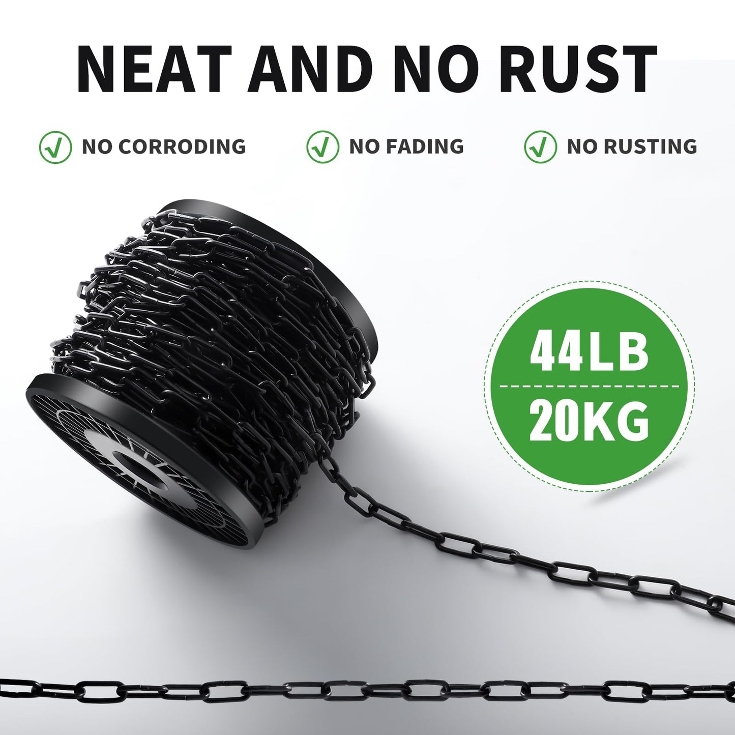 33 ft 1/12" Metal Hanging Chains Fixture Chain Decorative Chain Light Duty Chain Utility Chains for Hanging Plants, Basket, Light Fixture, Chandelier, Lamp (2mm 33ft)