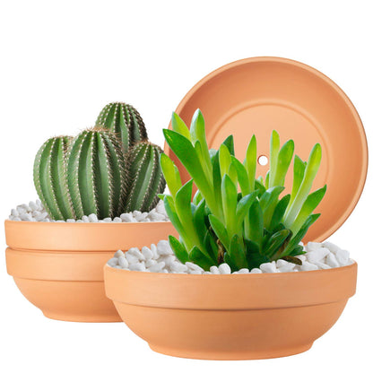 Laerjin Clay Pots for Plants with Drainage Hole, 4 Pack Large Terra Cotta Plant Pot, 7.67 Inch Terracotta Pot Ceramic Pottery Planter Cactus Flower Pots