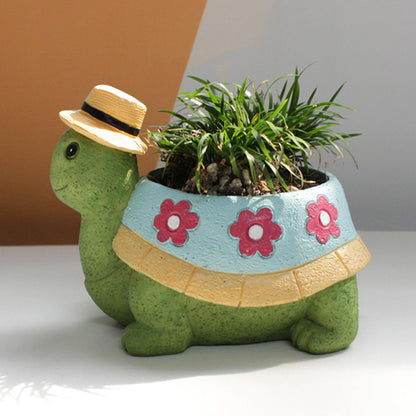 Sunicon Turtle Planter, Turtle Succulent Pot Planters Flower Garden Cute Pots Home Office Desk Garden Decor Plant Lovers Gifts for Outdoor Patio Garden Decor