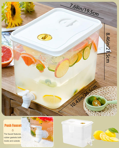 Beverage Drink Dispenser for Fridge, Plastic Beverage Dispenser with Spigot，Juice Container Sealed with Filter Screen，Cold Hot Drink Jug for Halloween Christmas Party Supplies