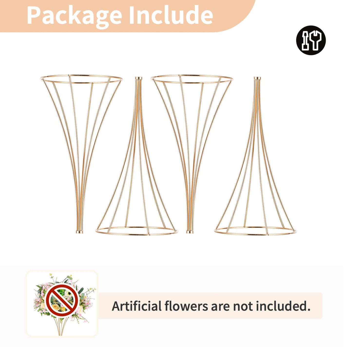 NUPTIO 2 Pcs Gold Vases for Centerpieces, 31.1in Tall Metal Trumpet Vase, Road Lead for Wedding Party Dinner Centerpiece, Flower Stand for Christmas Anniversary Birthday Home Decoration