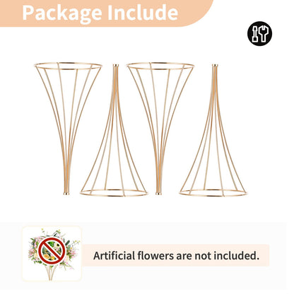 NUPTIO 2 Pcs Gold Vases for Centerpieces, 31.1in Tall Metal Trumpet Vase, Road Lead for Wedding Party Dinner Centerpiece, Flower Stand for Christmas Anniversary Birthday Home Decoration