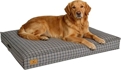 Dog Bed with Easy-Grip Handle - Shredded Memory Foam Pet Bed, Removable & Machine Washable Cover, Non-Slip Bottom, Choose from Cooling Linen or Warm Flannel Style for Dogs & Cats(Large)