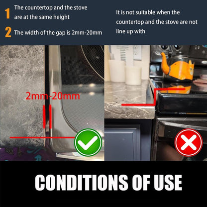 SEVCHY Silicone Stove Gap Covers (2 pack), Oven Gap Filler, Heat Resistant Stove Gap Filler, Seal Gap between Stovetop and Counter, Easy Clean (21 inch, Clear)