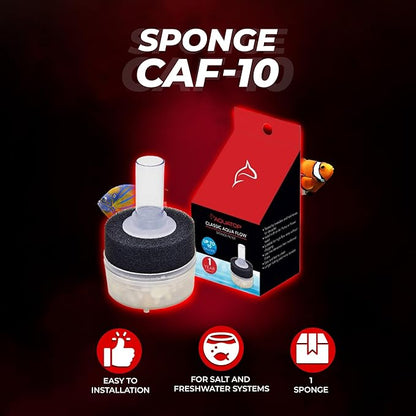 Aquatop Internal Sponge Filter for Aquariums – for Tanks Up to 10 Gallons, Easy to Clean and Maintain, Economical and Durable Filtration, CAF-10