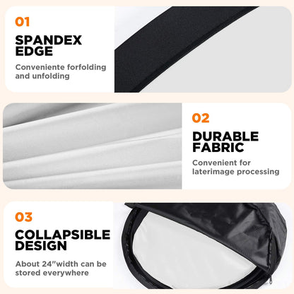 Portable Chromakey Black/White Backdrop with Stand,59 * 39 inch Pop Up Collapsible Backdrop,Foldable Black&White Screen 2 in 1 Backscreen for Photo and Video Shooting,Gaming (Black & White)